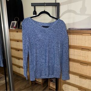 Elegant Blue Knit Women's Sweater